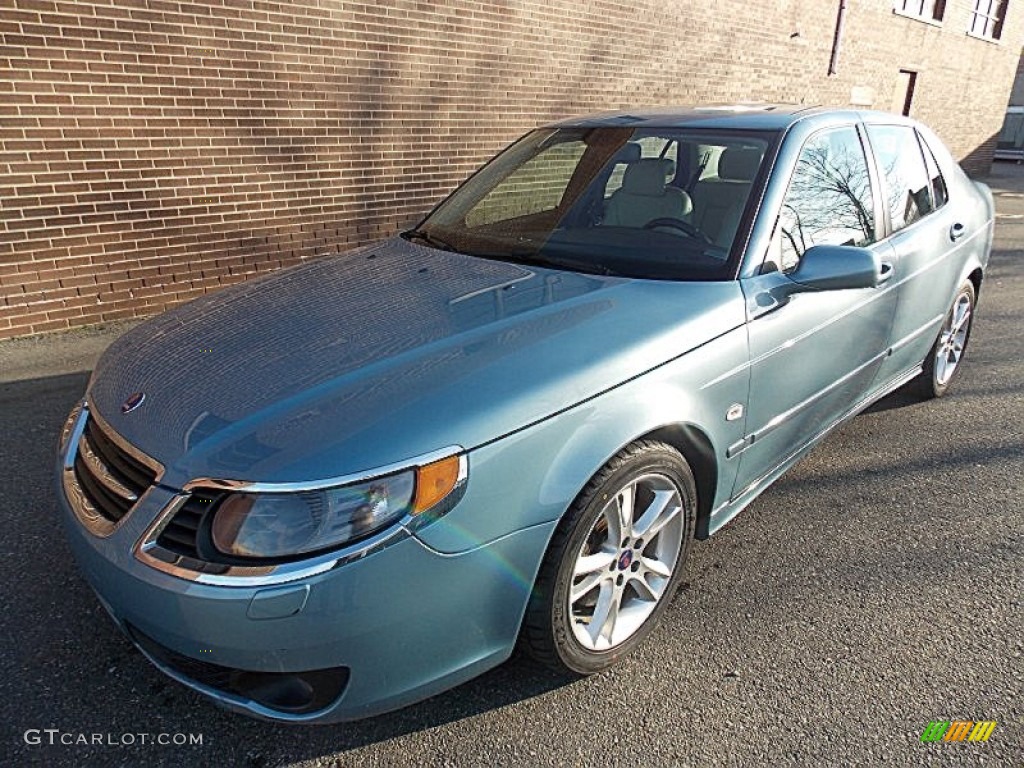 2008 9-5 2.3T Sedan - Ice Blue Metallic / Parchment photo #1