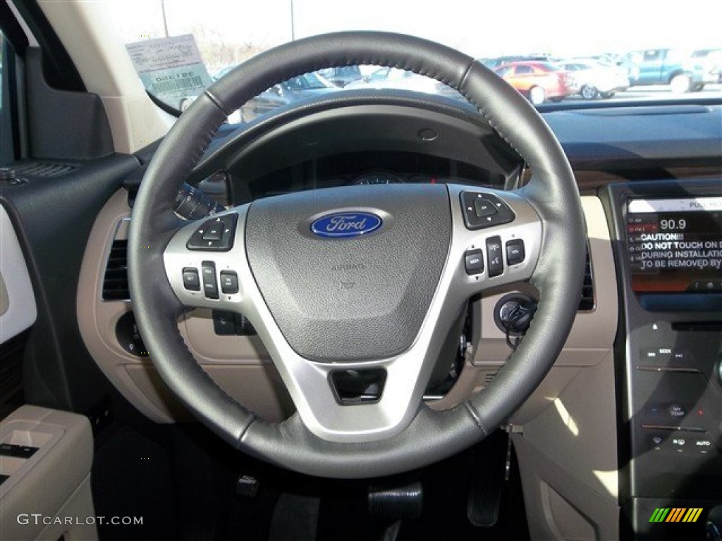 2013 Ford Flex SEL Dune Steering Wheel Photo #75630123