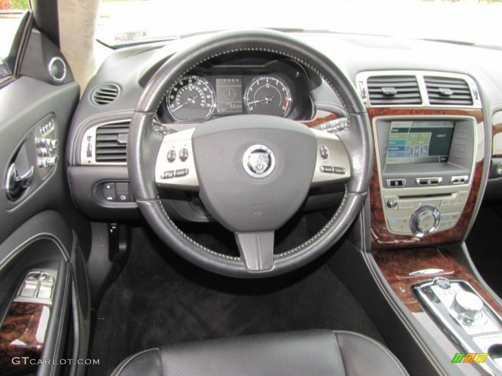 2010 Jaguar XK XK Coupe Warm Charcoal Steering Wheel Photo #75632467