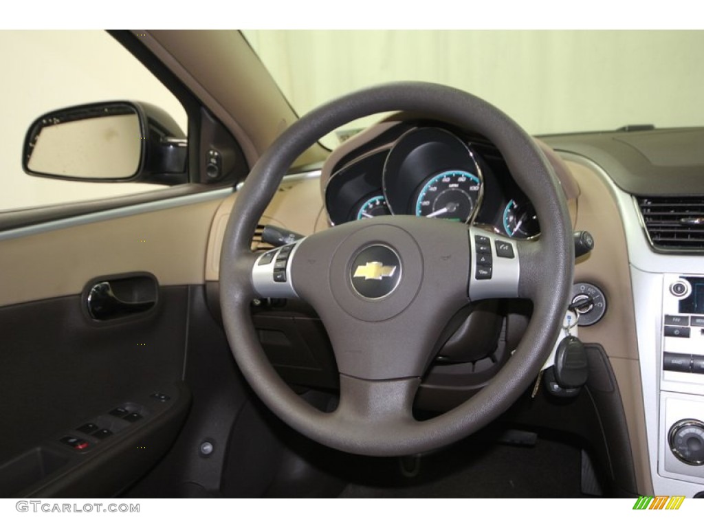 2009 Chevrolet Malibu Hybrid Sedan Cocoa/Cashmere Steering Wheel Photo #75632877