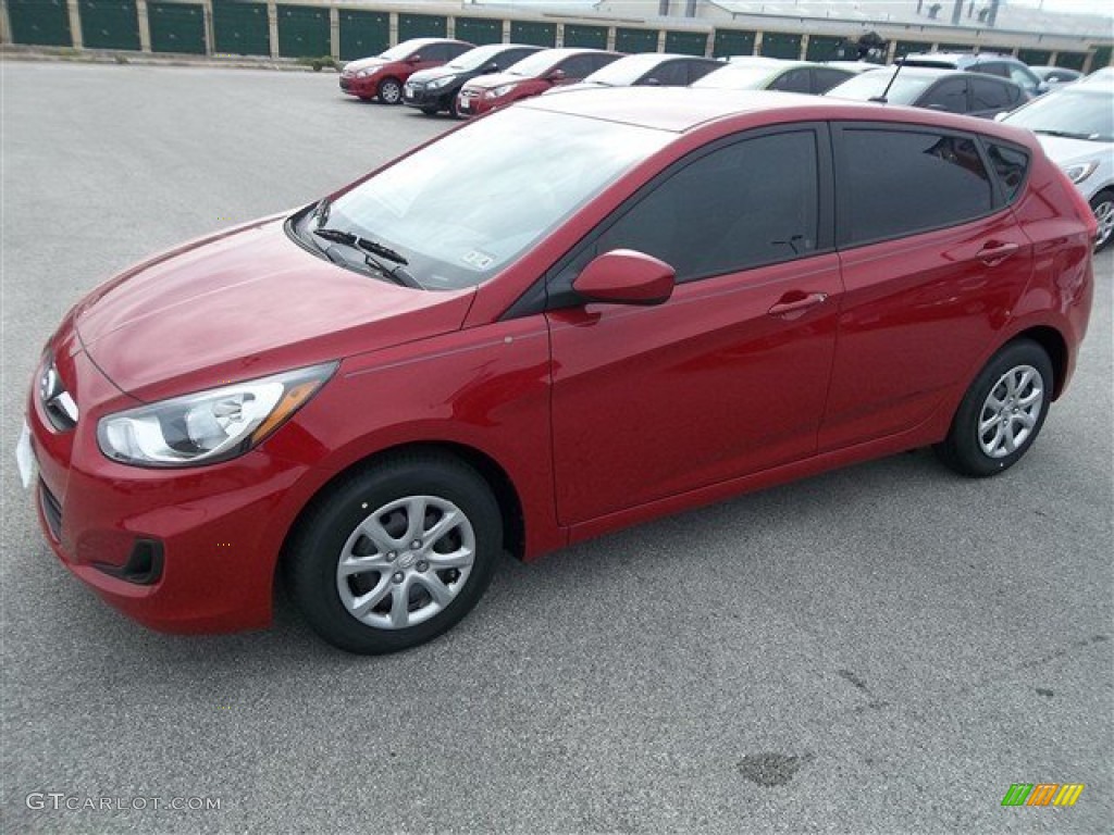 Boston Red 2013 Hyundai Accent GS 5 Door Exterior Photo #75634992