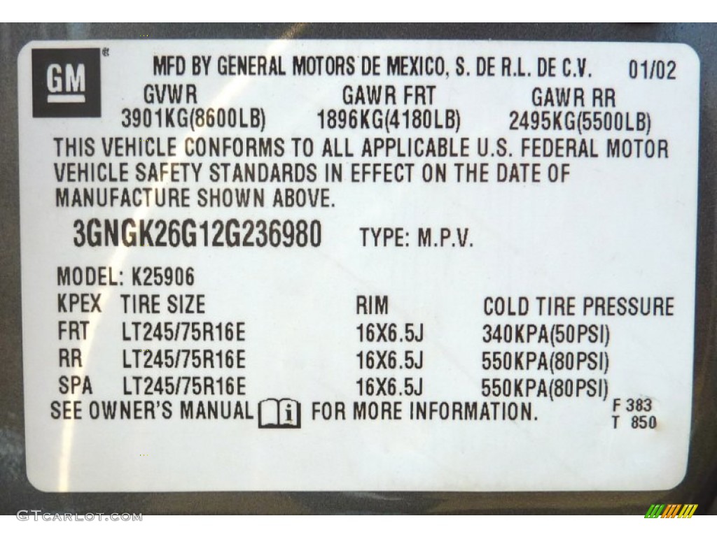 2002 Suburban 2500 LT 4x4 - Medium Charcoal Gray Metallic / Graphite/Medium Gray photo #33