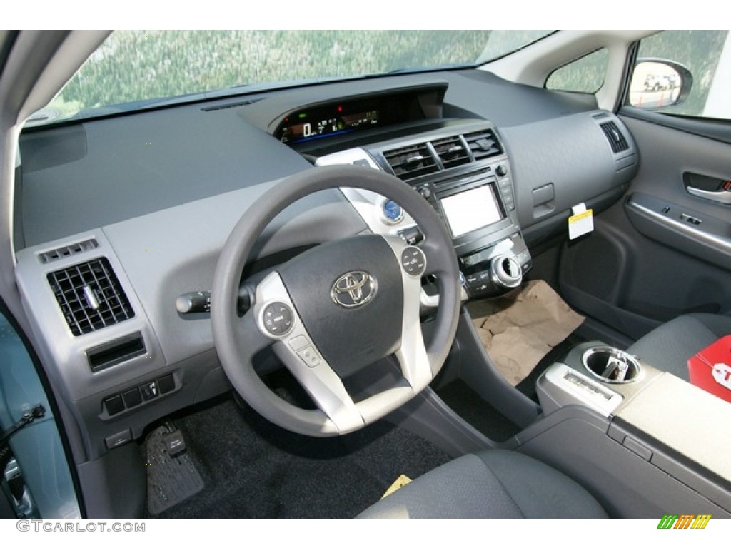 2013 Prius v Two Hybrid - Sea Glass Pearl / Dark Gray photo #5