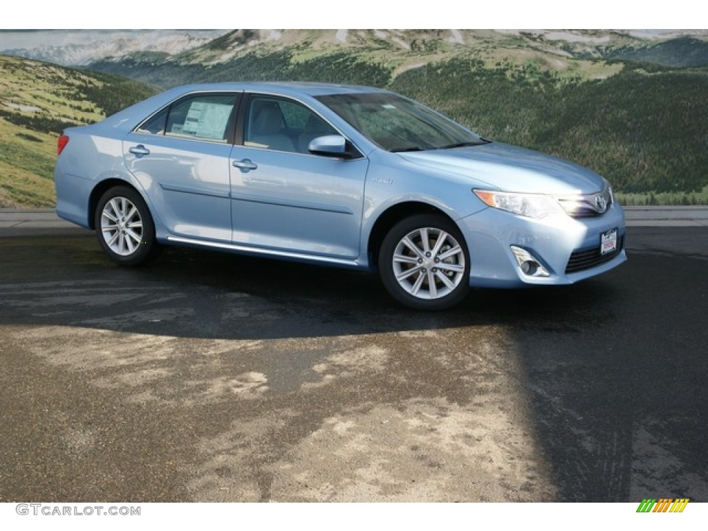 2012 Camry Hybrid XLE - Clearwater Blue Metallic / Ash photo #1