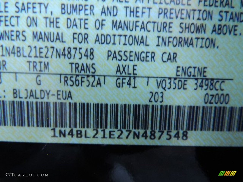 2007 Altima 3.5 SE - Super Black / Charcoal photo #14