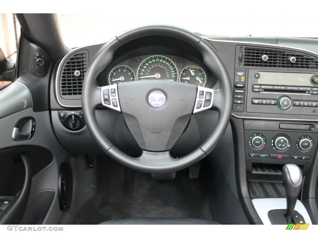 2007 Saab 9-3 2.0T Convertible Black/Gray Dashboard Photo #75638028