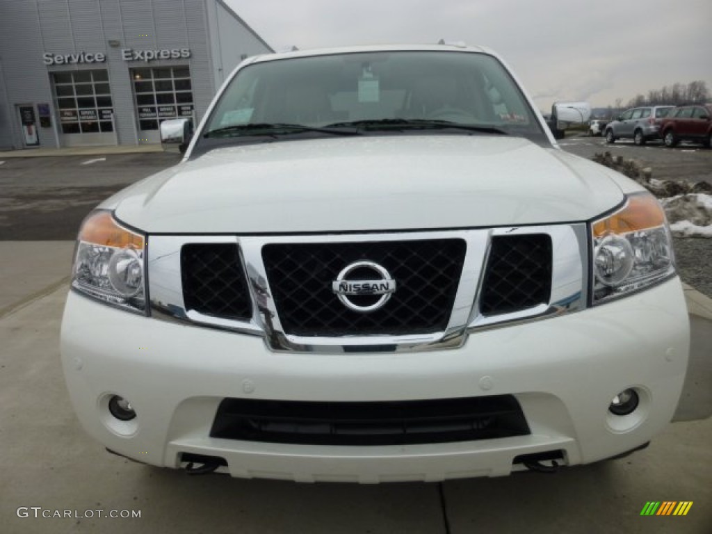 2013 Armada Platinum 4WD - Midnight Garnet / Almond photo #2