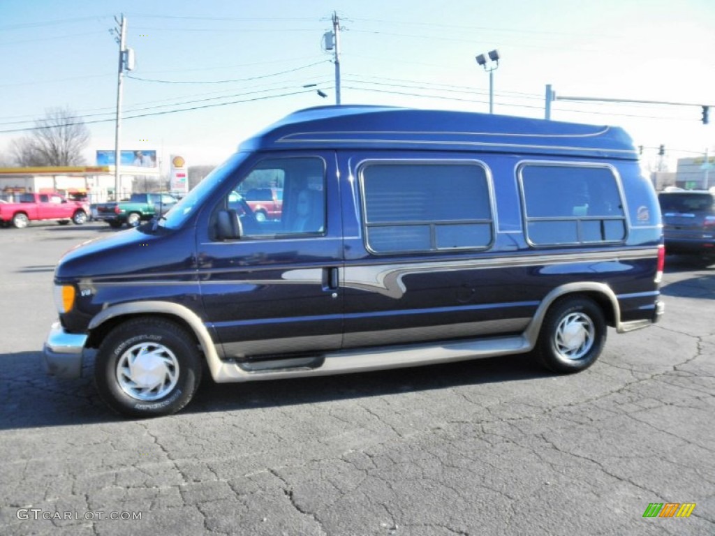 True Blue Metallic 2002 Ford E Series Van E150 Passenger Conversion Exterior Photo #75640437