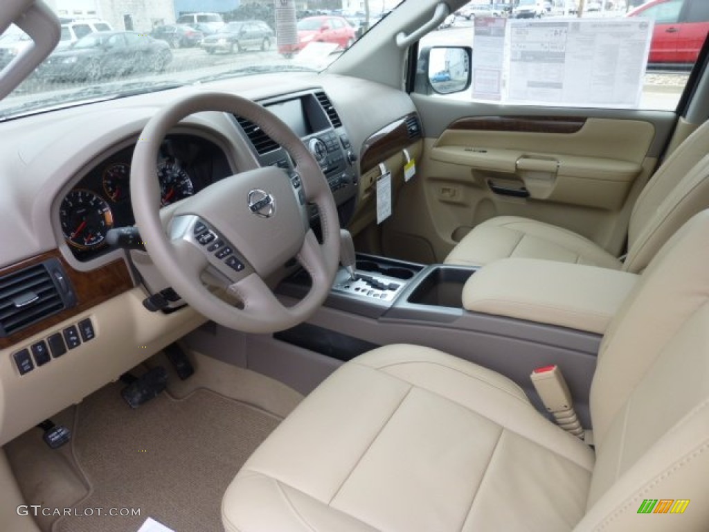 Almond Interior 2013 Nissan Armada Platinum 4WD Photo #75640633