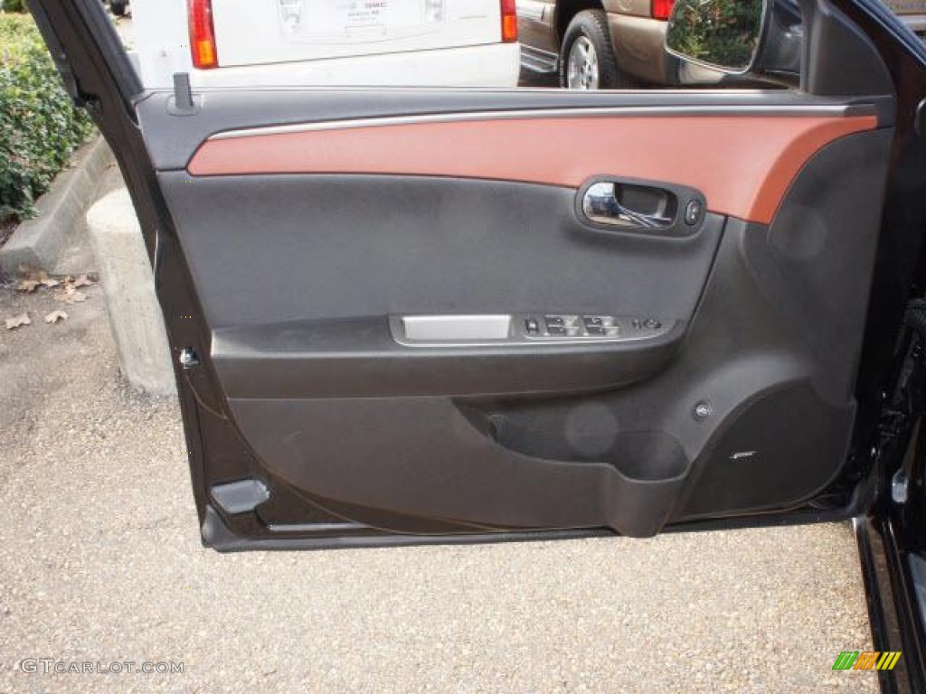 2012 Chevrolet Malibu LTZ Ebony/Brick Door Panel Photo #75640689