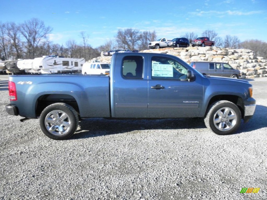 2013 Sierra 1500 SLE Extended Cab 4x4 - Stealth Gray Metallic / Ebony photo #1