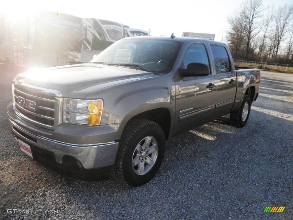 2013 Sierra 1500 SLE Crew Cab 4x4 - Steel Gray Metallic / Ebony photo #4