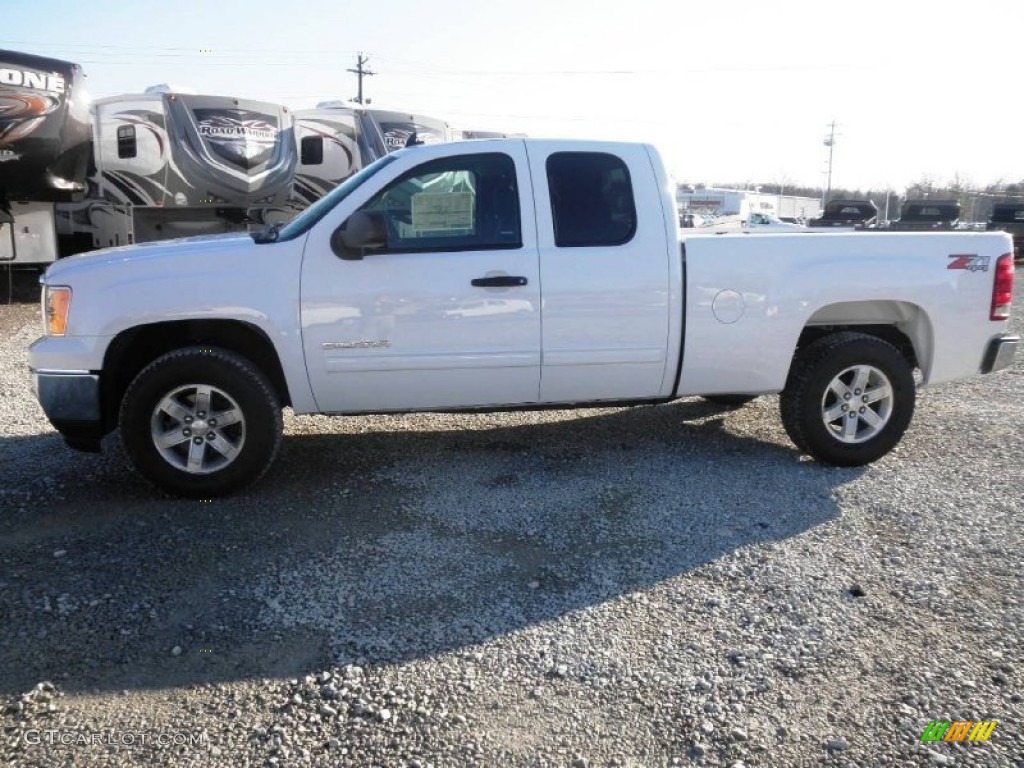 2013 Sierra 1500 SLE Extended Cab 4x4 - Summit White / Ebony photo #4