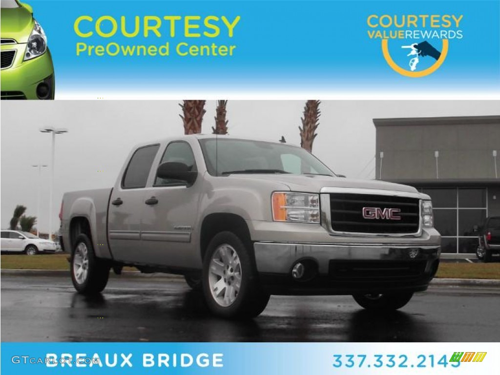 2007 Sierra 1500 SLE Crew Cab - Silver Birch Metallic / Dark Titanium/Light Titanium photo #1