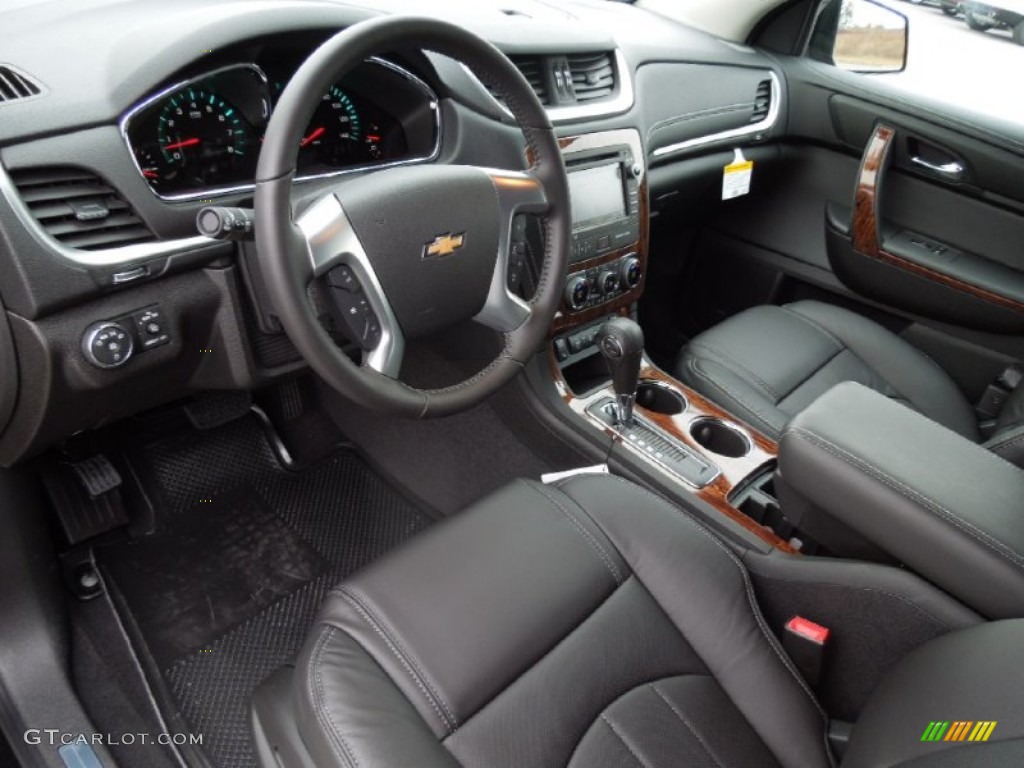Ebony Interior 2013 Chevrolet Traverse LTZ Photo #75645144