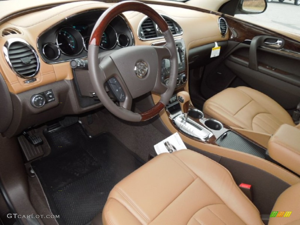 Choccachino Leather Interior 2013 Buick Enclave Leather Photo #75645999