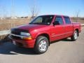 Dark Cherry Red Metallic 2003 Chevrolet S10 LS Crew Cab 4x4 Exterior