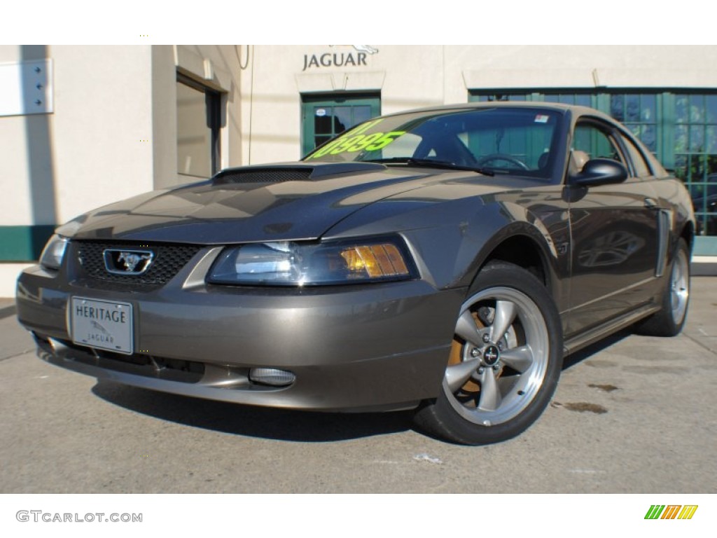 2001 Mustang GT Coupe - Mineral Grey Metallic / Medium Parchment photo #1