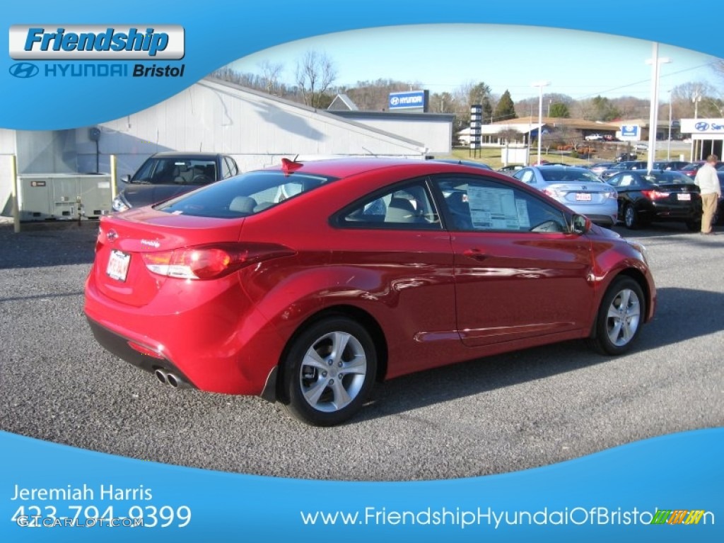 2013 Elantra Coupe GS - Volcanic Red / Gray photo #7