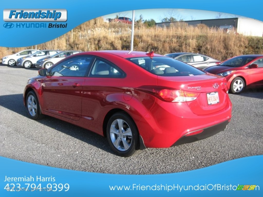 2013 Elantra Coupe GS - Volcanic Red / Gray photo #9
