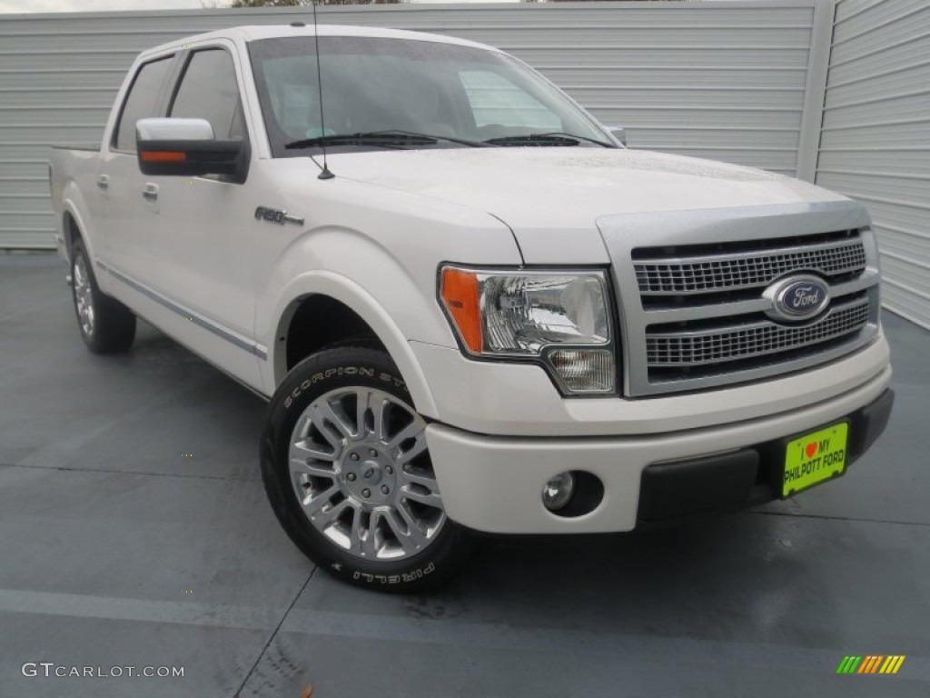 2010 F150 Lariat SuperCrew - White Platinum Metallic Tri Coat / Medium Stone Leather/Sienna Brown photo #1