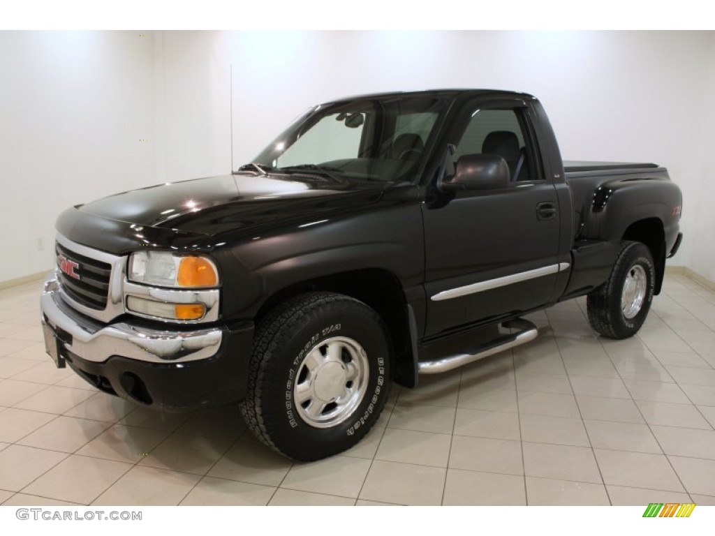 2003 Sierra 1500 SLE Regular Cab 4x4 - Onyx Black / Dark Pewter photo #3