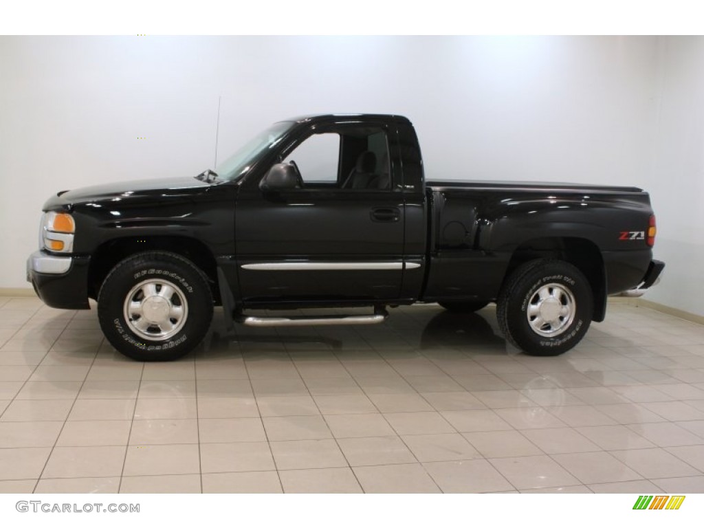 Onyx Black 2003 GMC Sierra 1500 SLE Regular Cab 4x4 Exterior Photo #75657690