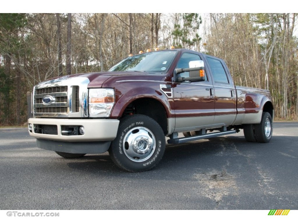 2009 F350 Super Duty King Ranch Crew Cab 4x4 Dually - Royal Red Metallic / Chaparral Leather photo #1