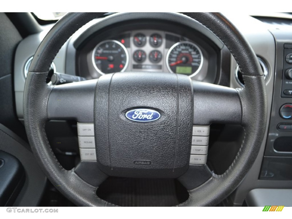 2007 Ford F150 FX4 SuperCrew 4x4 Black Steering Wheel Photo #75659472