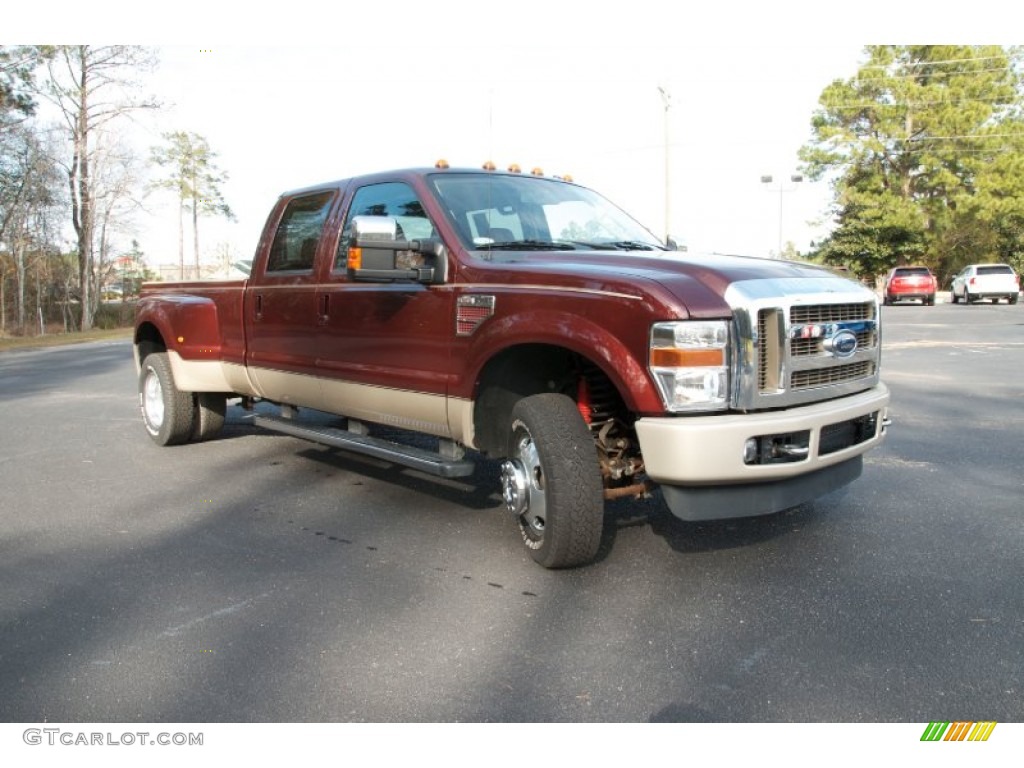 2009 F350 Super Duty King Ranch Crew Cab 4x4 Dually - Royal Red Metallic / Chaparral Leather photo #3