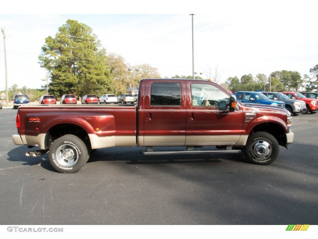 2009 F350 Super Duty King Ranch Crew Cab 4x4 Dually - Royal Red Metallic / Chaparral Leather photo #4