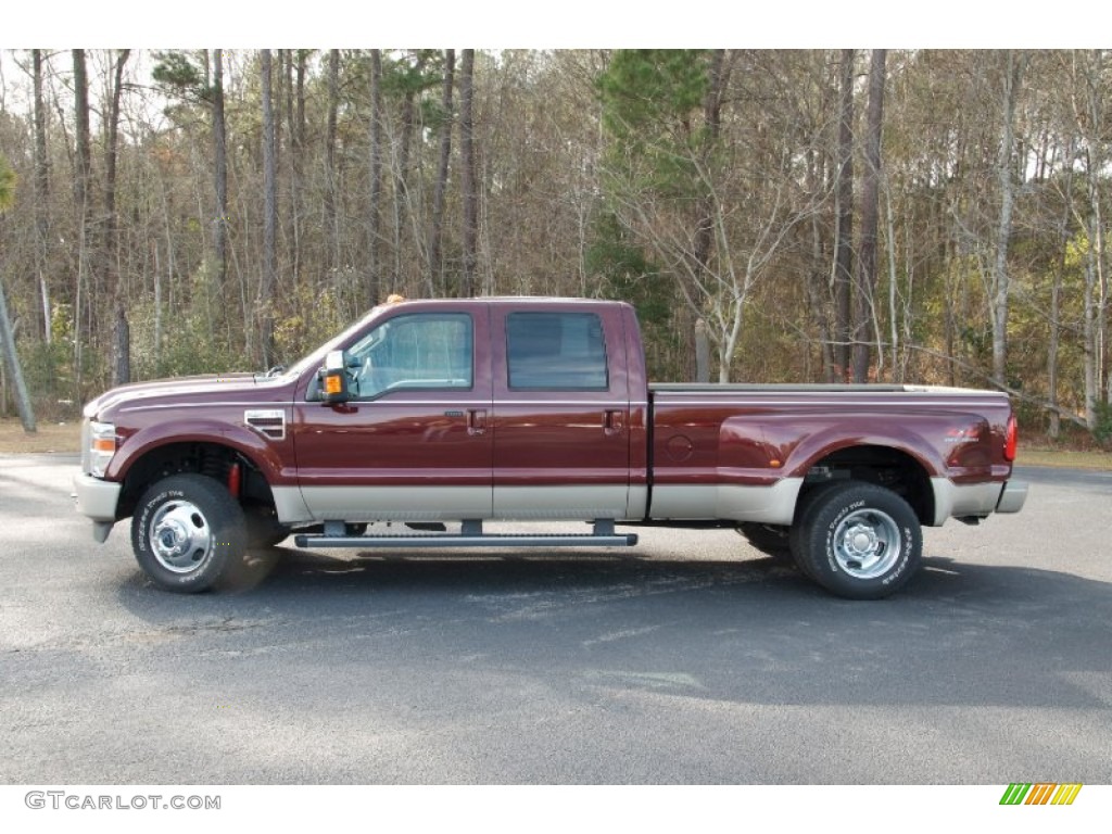 2009 F350 Super Duty King Ranch Crew Cab 4x4 Dually - Royal Red Metallic / Chaparral Leather photo #8