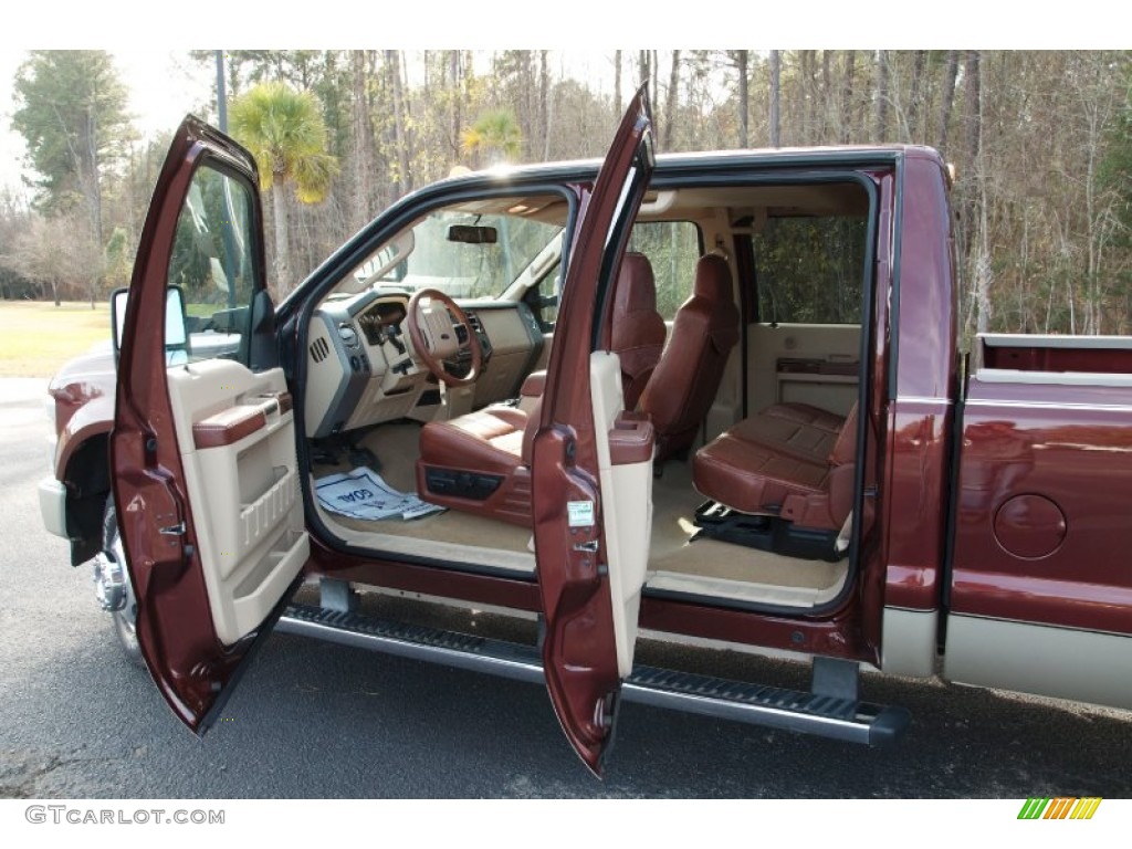 2009 F350 Super Duty King Ranch Crew Cab 4x4 Dually - Royal Red Metallic / Chaparral Leather photo #11
