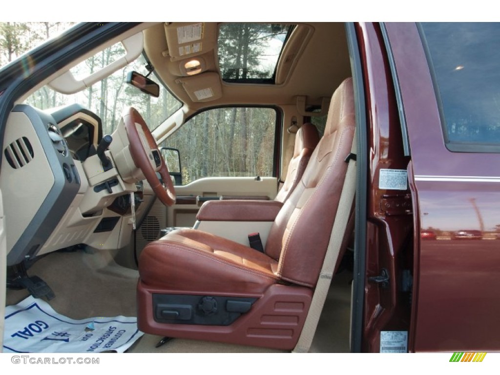 2009 F350 Super Duty King Ranch Crew Cab 4x4 Dually - Royal Red Metallic / Chaparral Leather photo #22