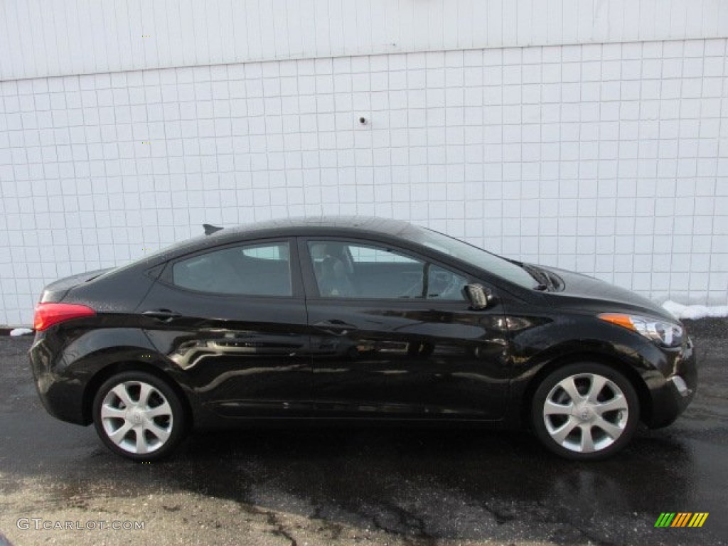 2012 Elantra Limited - Black Noir Pearl / Gray photo #2