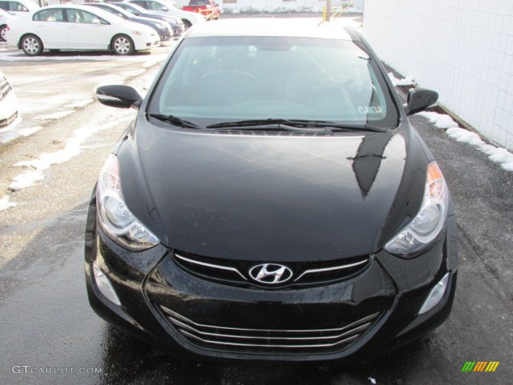 2012 Elantra Limited - Black Noir Pearl / Gray photo #5