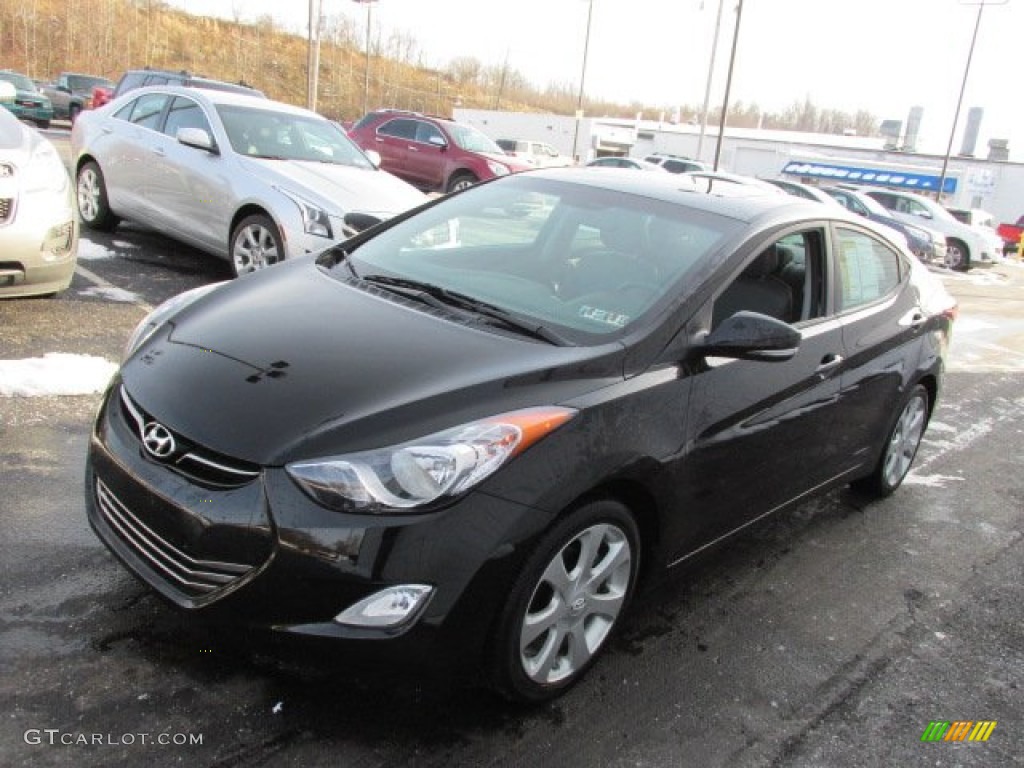 2012 Elantra Limited - Black Noir Pearl / Gray photo #6