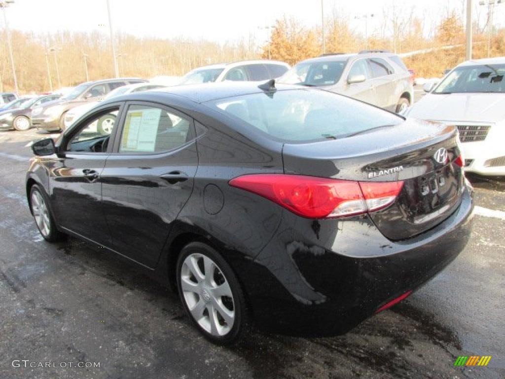 2012 Elantra Limited - Black Noir Pearl / Gray photo #7