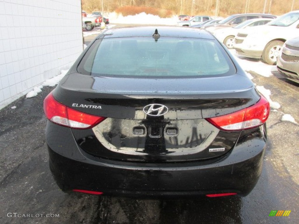 2012 Elantra Limited - Black Noir Pearl / Gray photo #8