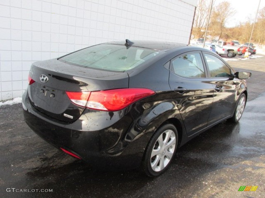 2012 Elantra Limited - Black Noir Pearl / Gray photo #9