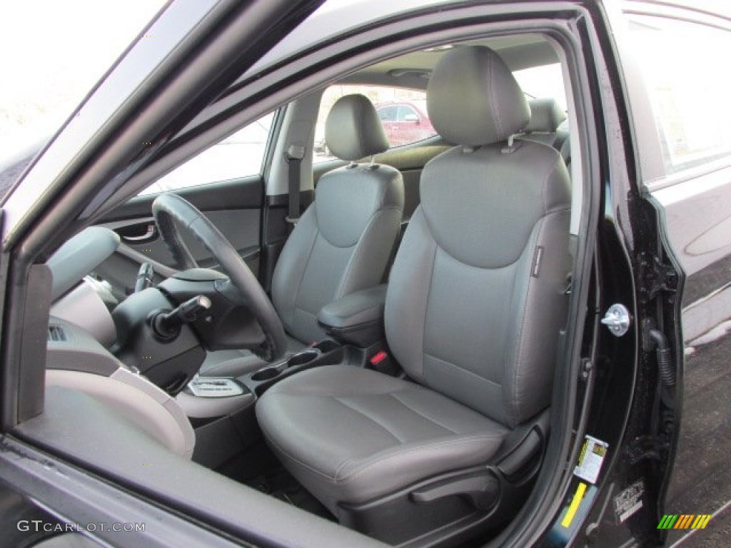 2012 Elantra Limited - Black Noir Pearl / Gray photo #10
