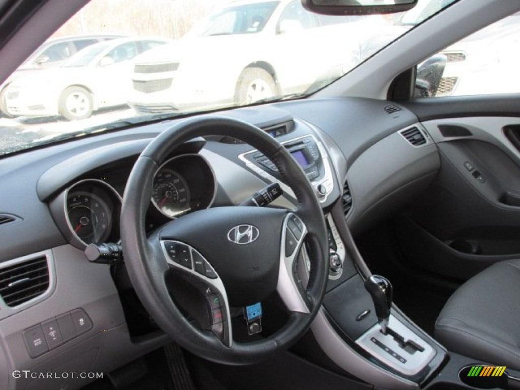 2012 Elantra Limited - Black Noir Pearl / Gray photo #12