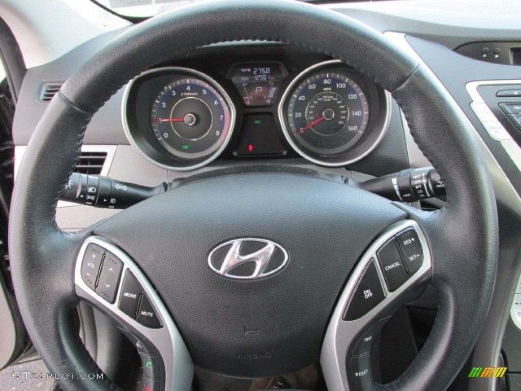 2012 Elantra Limited - Black Noir Pearl / Gray photo #19