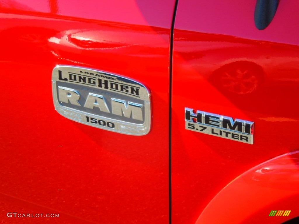 2012 Ram 1500 Laramie Longhorn Crew Cab 4x4 - Flame Red / Light Pebble Beige/Bark Brown photo #7