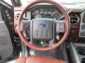 King Ranch Chaparral Leather/Black Trim Steering Wheel Photo for 2013 Ford F250 Super Duty #75662274