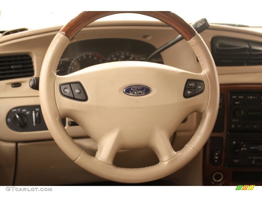 2003 Ford Windstar Limited Medium Parchment Steering Wheel Photo #75663792