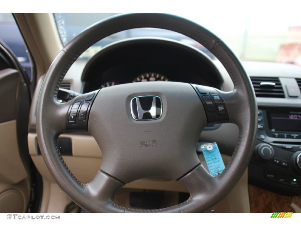 2003 Honda Accord EX Sedan Ivory Steering Wheel Photo #75664676