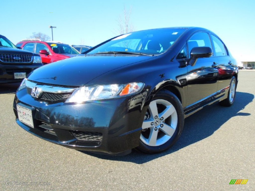 2010 Civic LX-S Sedan - Crystal Black Pearl / Black photo #1