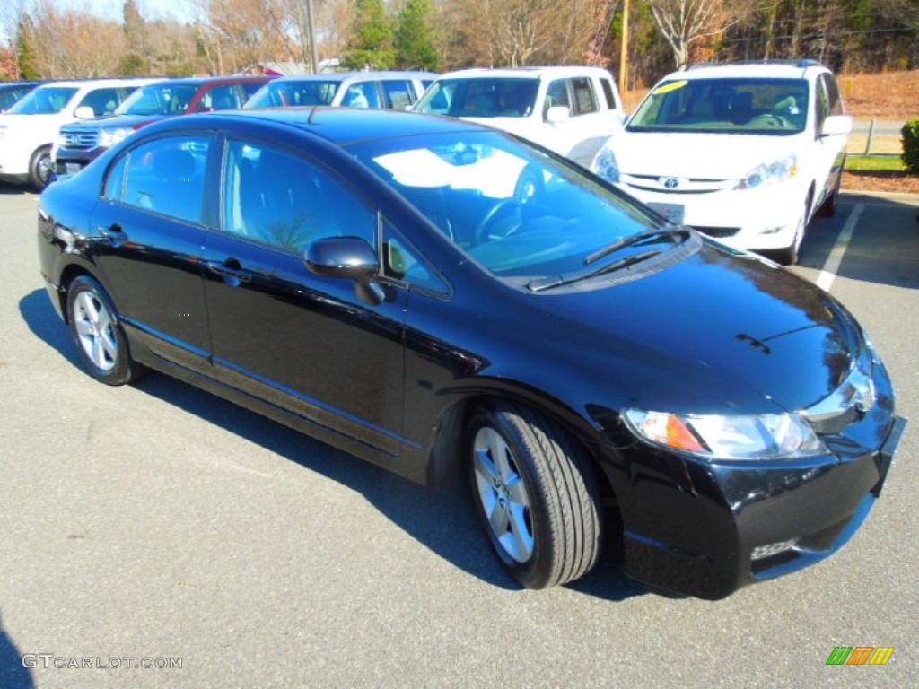 2010 Civic LX-S Sedan - Crystal Black Pearl / Black photo #2