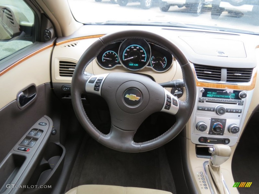 2008 Chevrolet Malibu LT Sedan Cocoa/Cashmere Beige Steering Wheel Photo #75666150